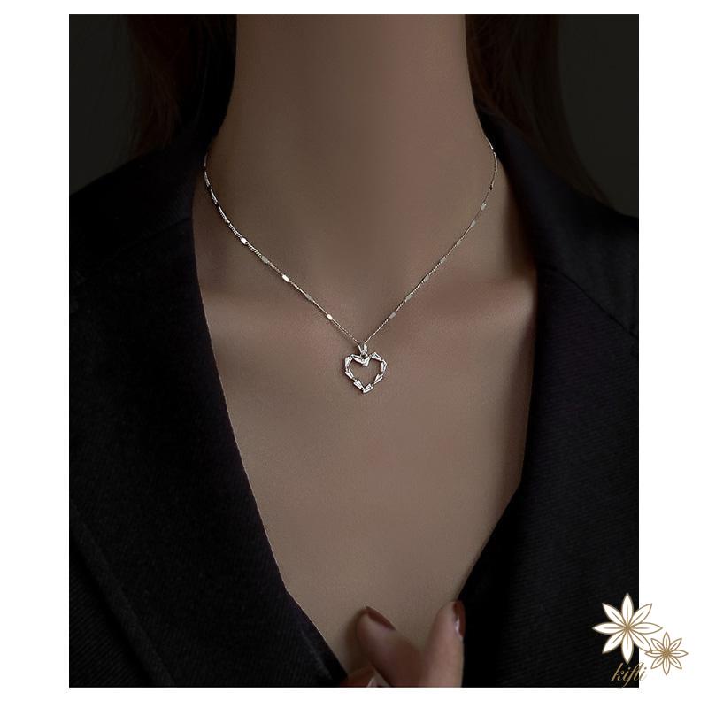 Vòng cổ Đính Đá Zircon Hình Trái Tim Phong Cách Hàn Quốc Sang Trọng Dành Cho Nữ