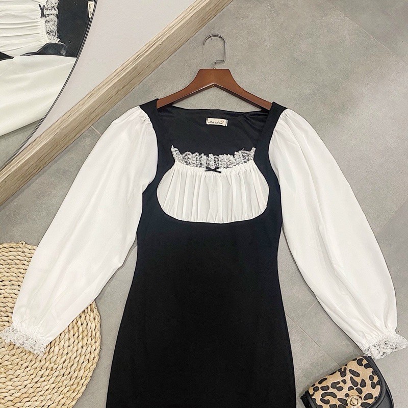 Đầm xinh BUNNY DRESS thiết kế mix với ren phần tay và ngực sexy quyến rũ chất vải dày dặn ôm body | BigBuy360 - bigbuy360.vn