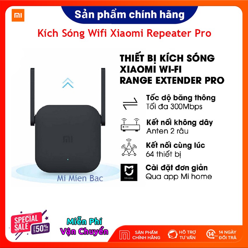 [BH 12 Th] Kích Sóng WiFi Xiaomi - Thiết Bị Mở Rộng WiFi Xiaomi Mi Wifi Repeater Pro phiên bản mới 2020, 300Mbps 2 râu