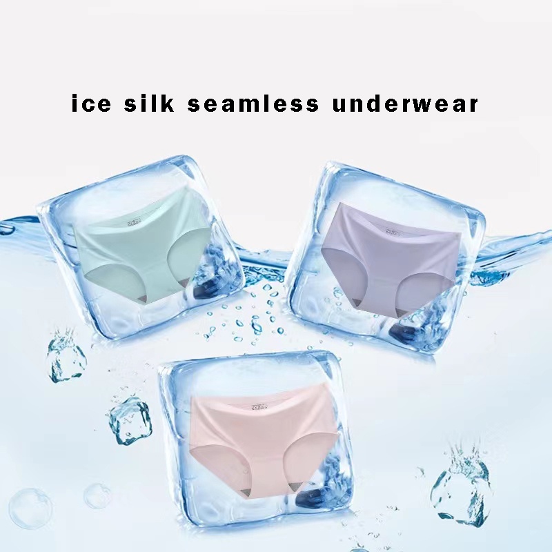 Ice Silk Quần Lót Nữ Một Mảnh Quần Lót Paclitaxel Thoáng Khí Giữa Eo Quần Lót Liền Mạch Sexy Quần Lót
