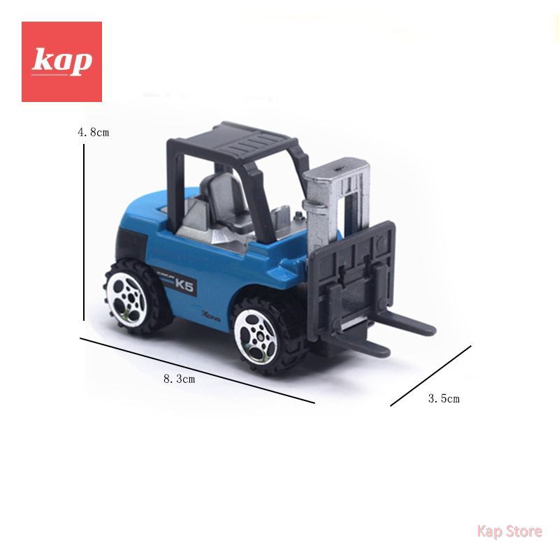 Bộ 6 xe công trình Die Cast Metal, vỏ kim loại, tỷ lệ 1:64