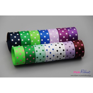 *Ruy băng chấm bi nhỏ cỡ 22mm dùng để làm nơ tóc, trang trí DIY, decor, gói hoa, phụ kiện may mặc