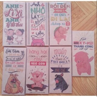 Combo 4 xấp bao lì xì giấy ráp hình ảnh xì teen