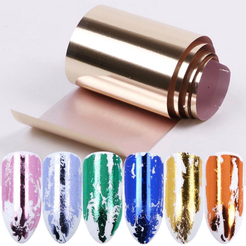 [Hàng mới về] Set 14 tấm nhãn dán tráng gương bóng bẩy dùng để trang trí móng tay nghệ thuật chuyên nghiệp