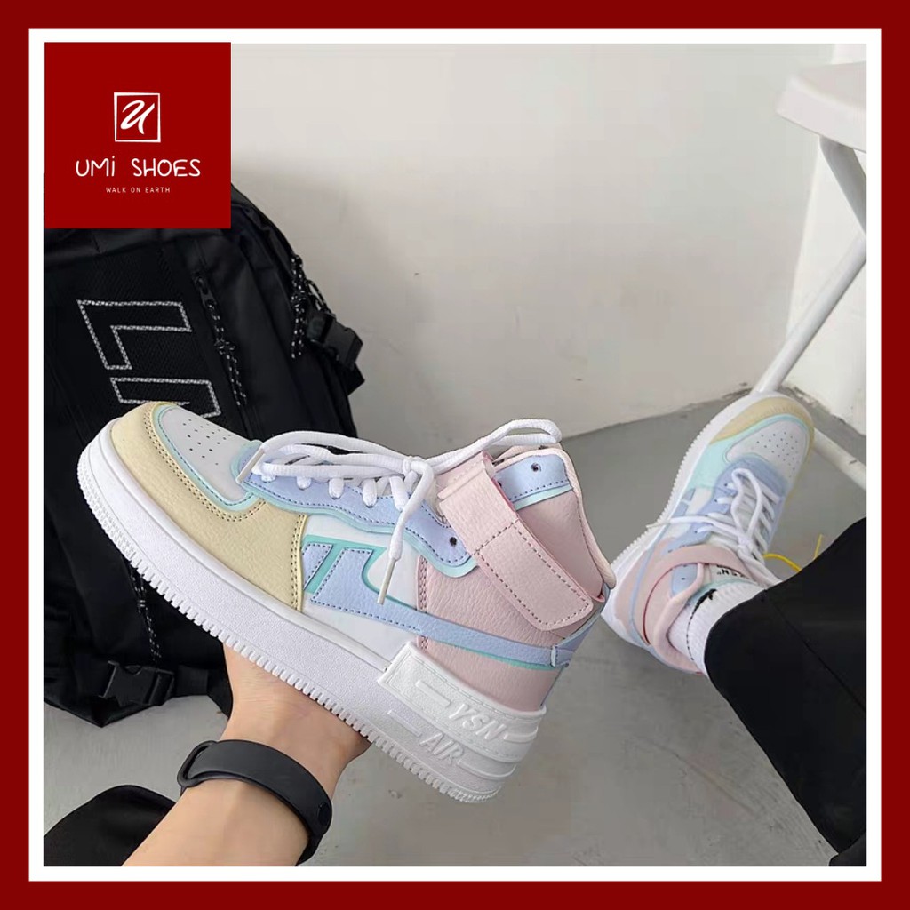 Giày thể thao nữ Shadow pastel đế bằng cao cổ và thấp cổ cá tính trẻ trung năng động mẫu mới hot đẹp trend