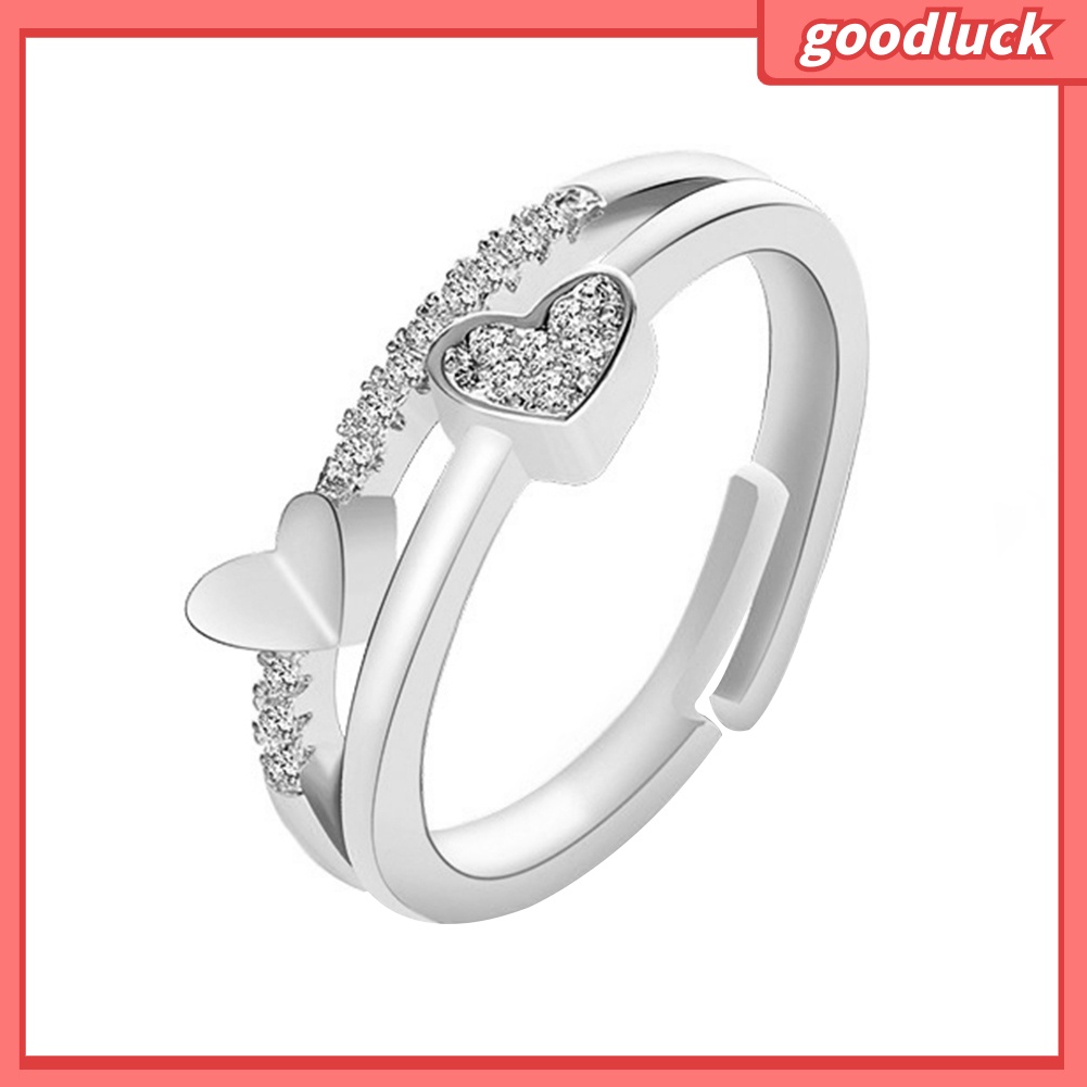 Nhẫn Hở Hình Trái Tim Đính Đá Cho Nữ