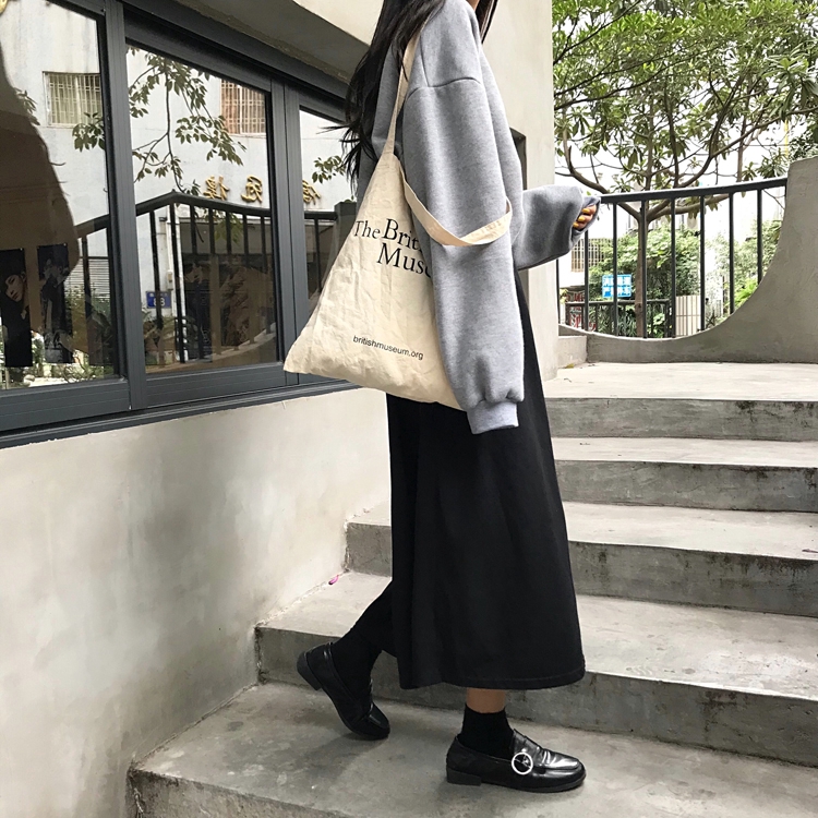 SUXI Chân Váy Chữ A Lưng Cao Phong Cách Hàn Quốc