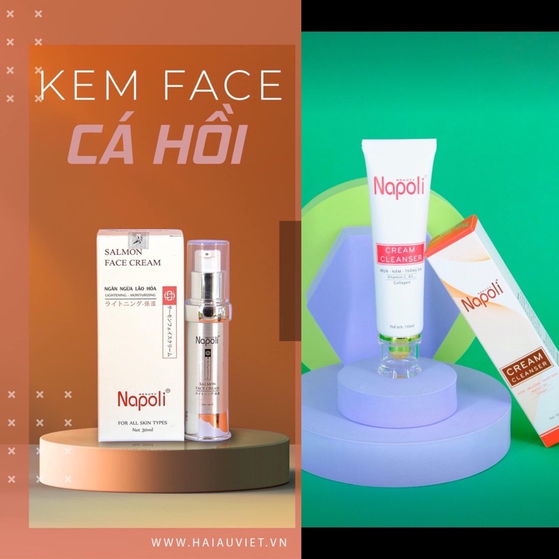 Combo Ngăn Ngừa Lão Hoá Da-Kem Face Cá Hồi+Sữa Rửa Mặt Napoli