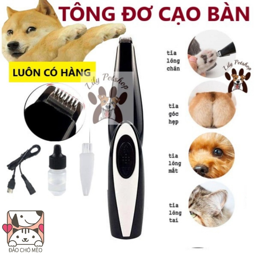 Bộ cắt tỉa lông chó mèo có tông đơ CHAOER và tông đơ cạo bàn kèm kéo lược Full bộ - Đảo Chó Mèo