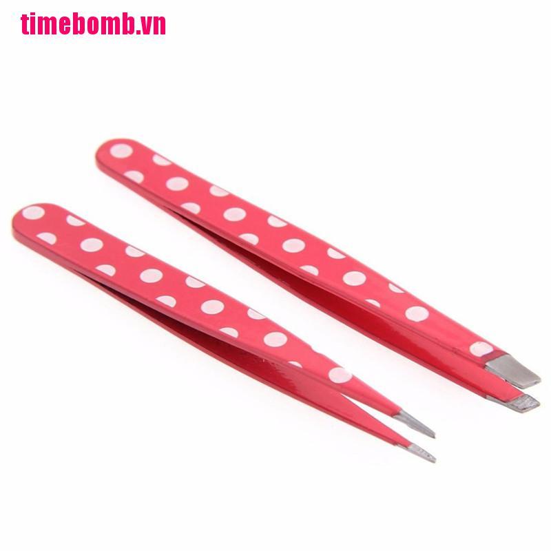 Set 2 Dụng Cụ Tẩy Lông Mày Bằng Thép Không Gỉ Chất Lượng Cao