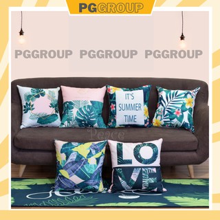 Vỏ gối vuông tựa lưng trang trí sofa hoạ tiết hồng đỗ