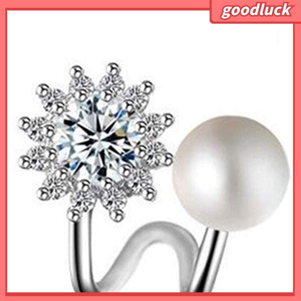 Goodluck| 1 Cặp Khuyên Kẹp Vành Tai Hình Hoa Hướng Dương Đính Đá Zircon Sang Trọng