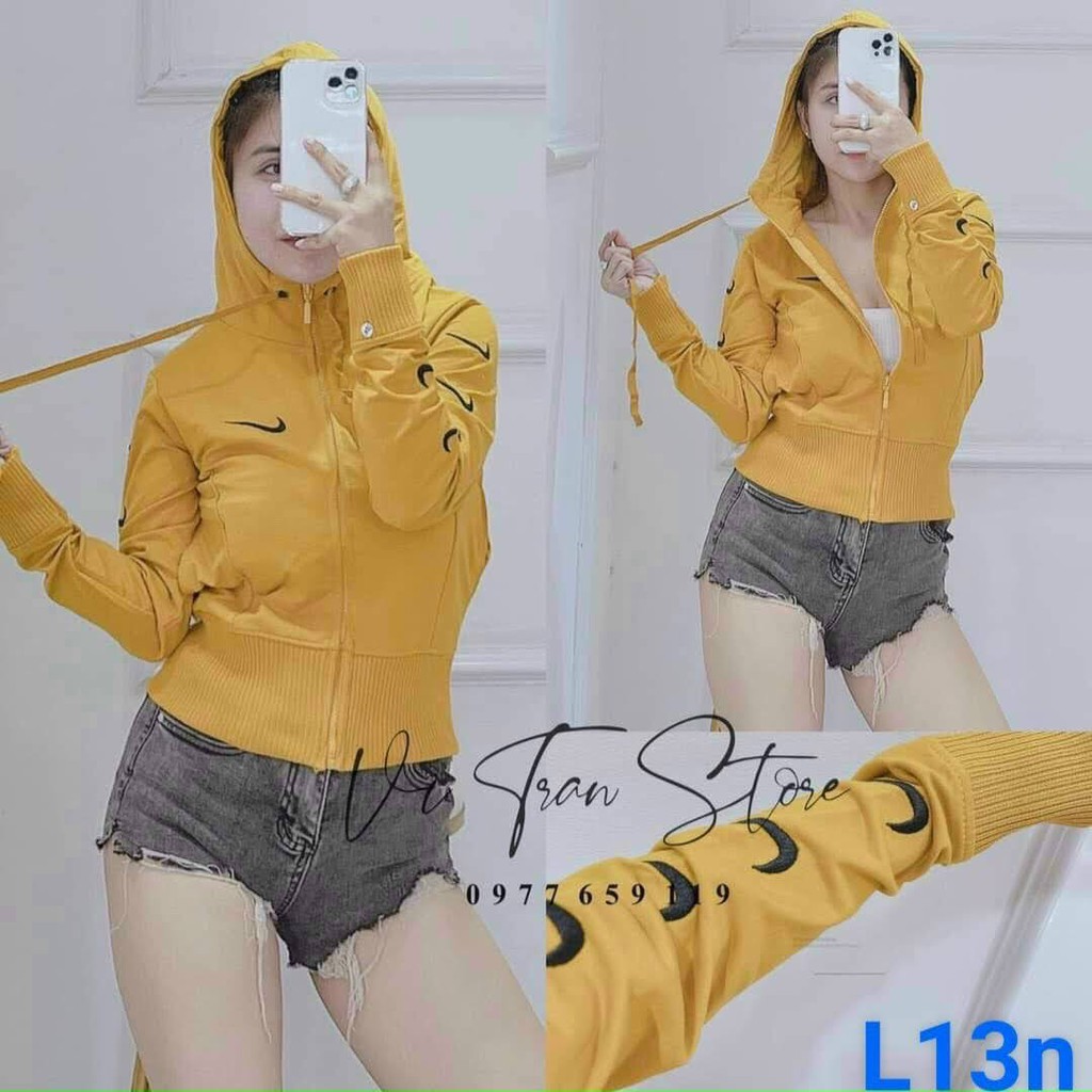 Áo khoác nữ thun da cá chống nắng thêu móc NK | BigBuy360 - bigbuy360.vn