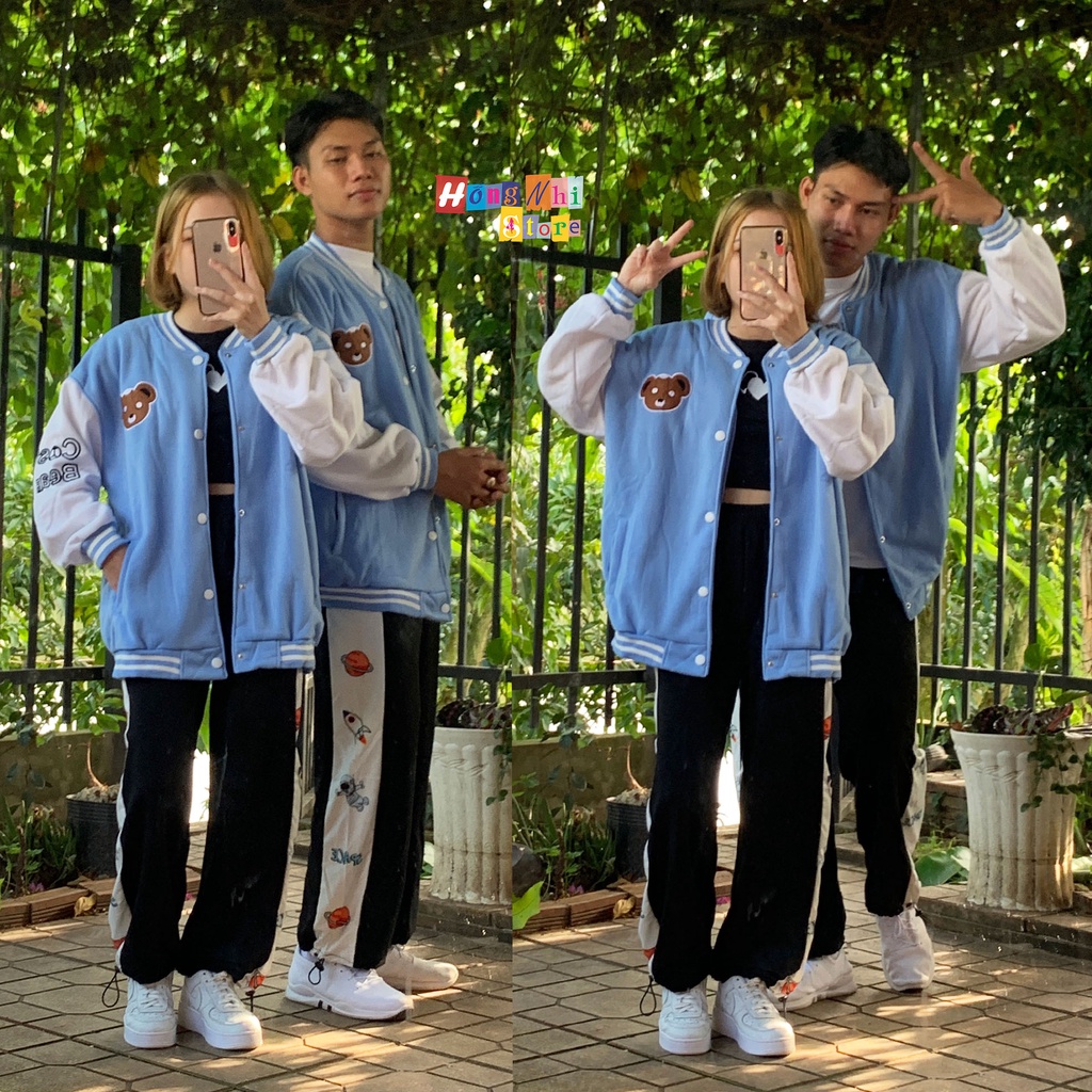 Áo Khoác Bomber Con Gấu Cost Bear Ulzzang Unisex Dáng Rộng Nam Nữ - MM