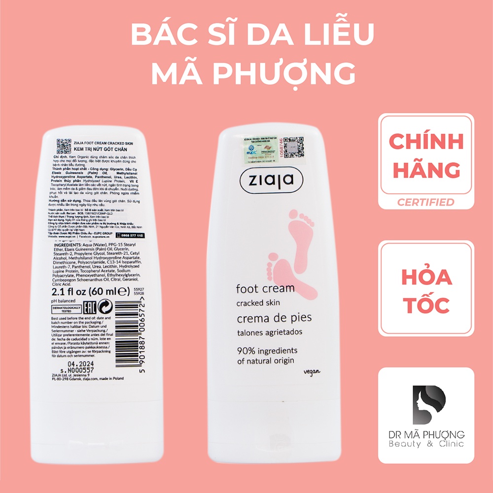 [CHÍNH HÃNG] Kem bôi NỨT NẺ GÓT CHÂN ZIAJA