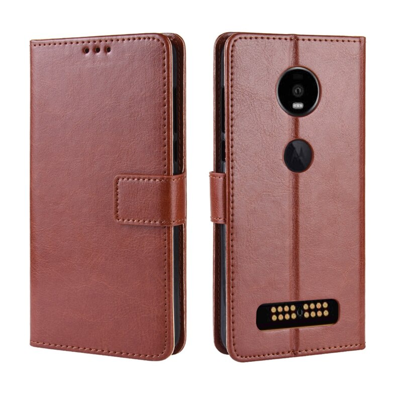 Bảo Vệ Bao Da Viền Silicon Thiết Kế Nắp Gập Kiểu Ví Sang Trọng Thời Trang Cho Motorola Moto Z4 Play E 2020 Edge Plus Ốp