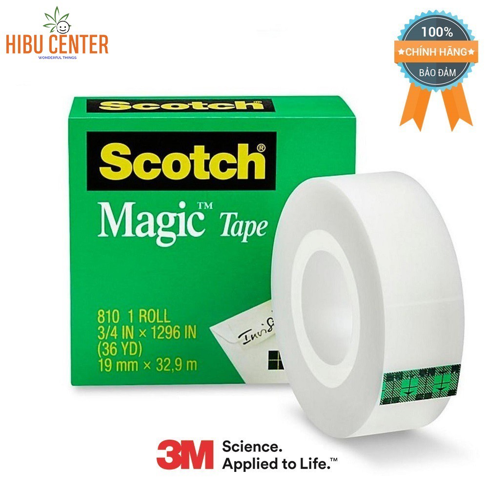 Băng Keo Ma Thuật 3M 810 Scotch Magic Tape 19mm x 32.9m - Hàng Chính Hãng - HIBUCENTER