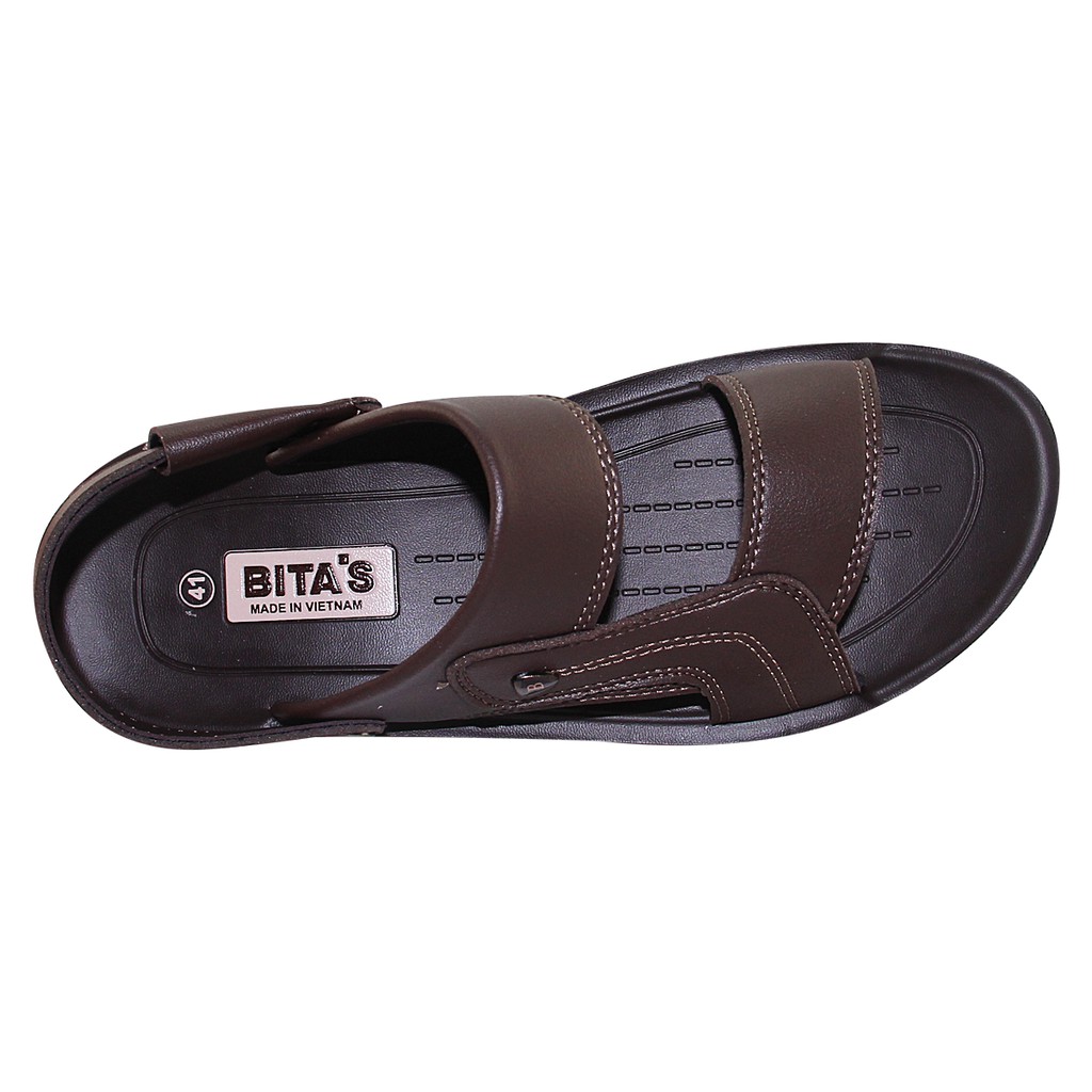 GIÀY SANDAL QUAI HẬU ĐẾ BẰNG NAM QUAI DA BITA'S SUM.94 (ĐEN + NÂU + VÀNG BÒ) - BITAS
