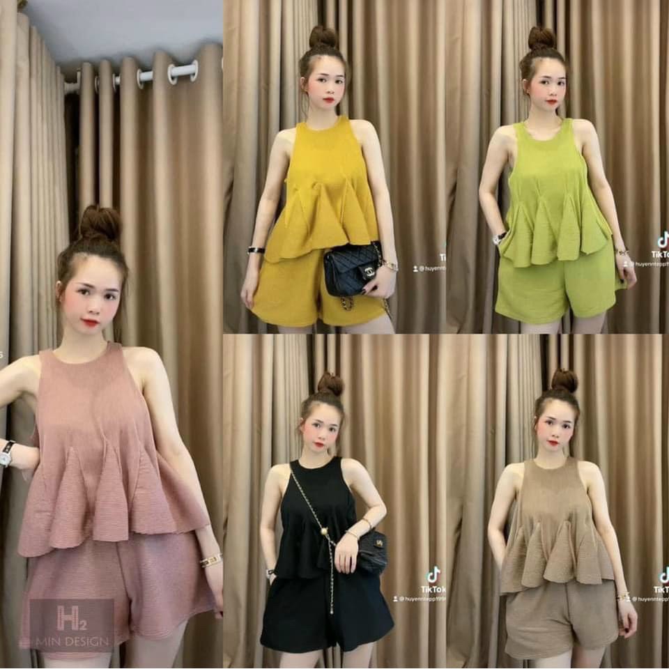 Sét bộ xếp li sát nách xòe hàng đẹp