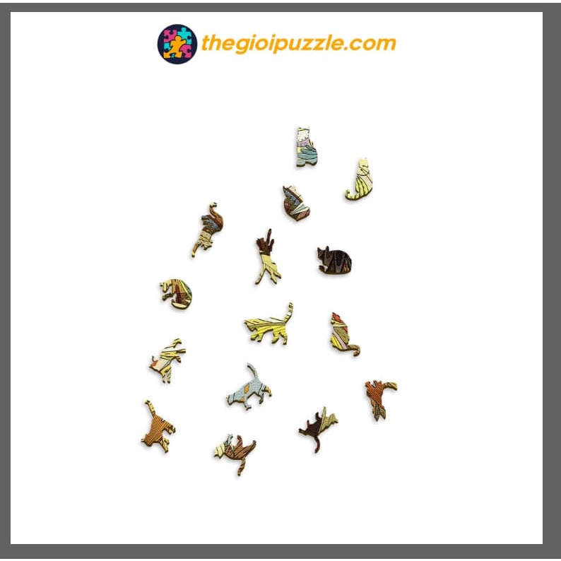 Bộ Xếp Hình Gỗ Thegioipuzzle Ghép Hình Puzzle- Con Mèo vàng TGP092