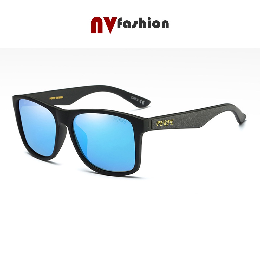 Kính mát thời trang nam nữ NVfashion PE304, gọng vuông tròng phân cực chống tia uv
