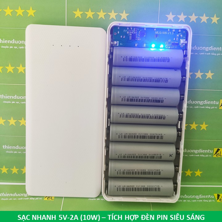 BOX SẠC DỰ PHÒNG LẮP 8 PIN 18650 ✔️[ship 0đ], SẠC NHANH 5V-2A