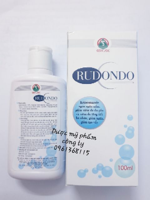 Dầu tắm gội giảm nấm viêm da dầu RUDONDO ketoconazol 100ml