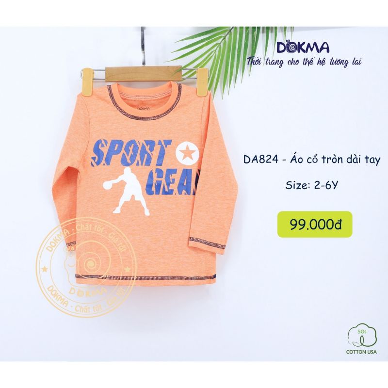 Áo Dokma dài tay cổ tròn thu đông 2-6Y DA1115, DA824