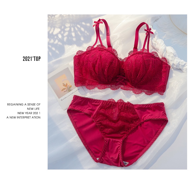 1 Set Áo Lót Nâng Ngực 3 Màu+Quần Lót Mềm Mại Thoải Mái Quyến Rũ Cho Nữ 3/4 Cup 32-38AB | BigBuy360 - bigbuy360.vn