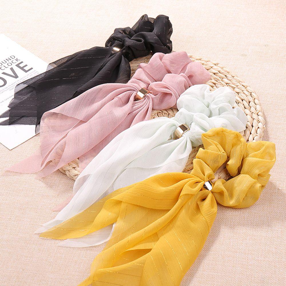 Dây Cột Tóc Scrunchies 1 Bằng Lụa Màu Sắc Ngọt Ngào Xinh Xắn