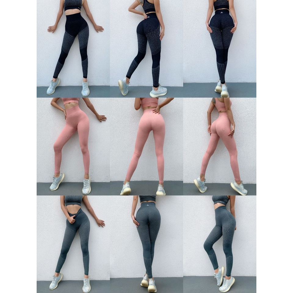 Đồ tập gym yoga thể thao nữ, set bộ áo bra quần dài naqi dệt kim Bin Sports BD161