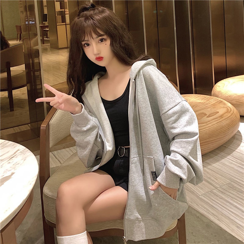 Áo Hoodie Thể Thao Dáng Rộng Thiết Kế Mới Thời Trang Theo Phong Cách Hàn Quốc Dành Cho Nữ