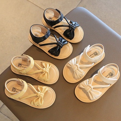 Dép sandal nơ quai hậu xinh xắn cho bé gái từ 2 đến 7 tuổi da mềm chống trượt thời trang