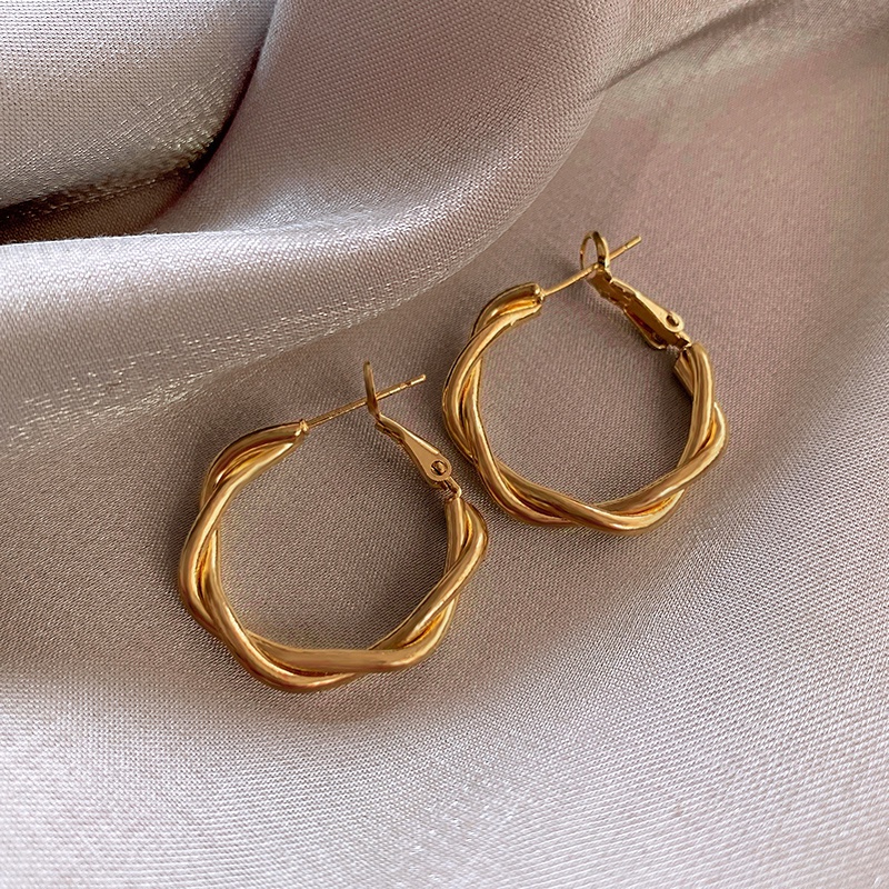 Khuyên tai bằng kim loại phong cách hàn quốc thời trang cho nữ