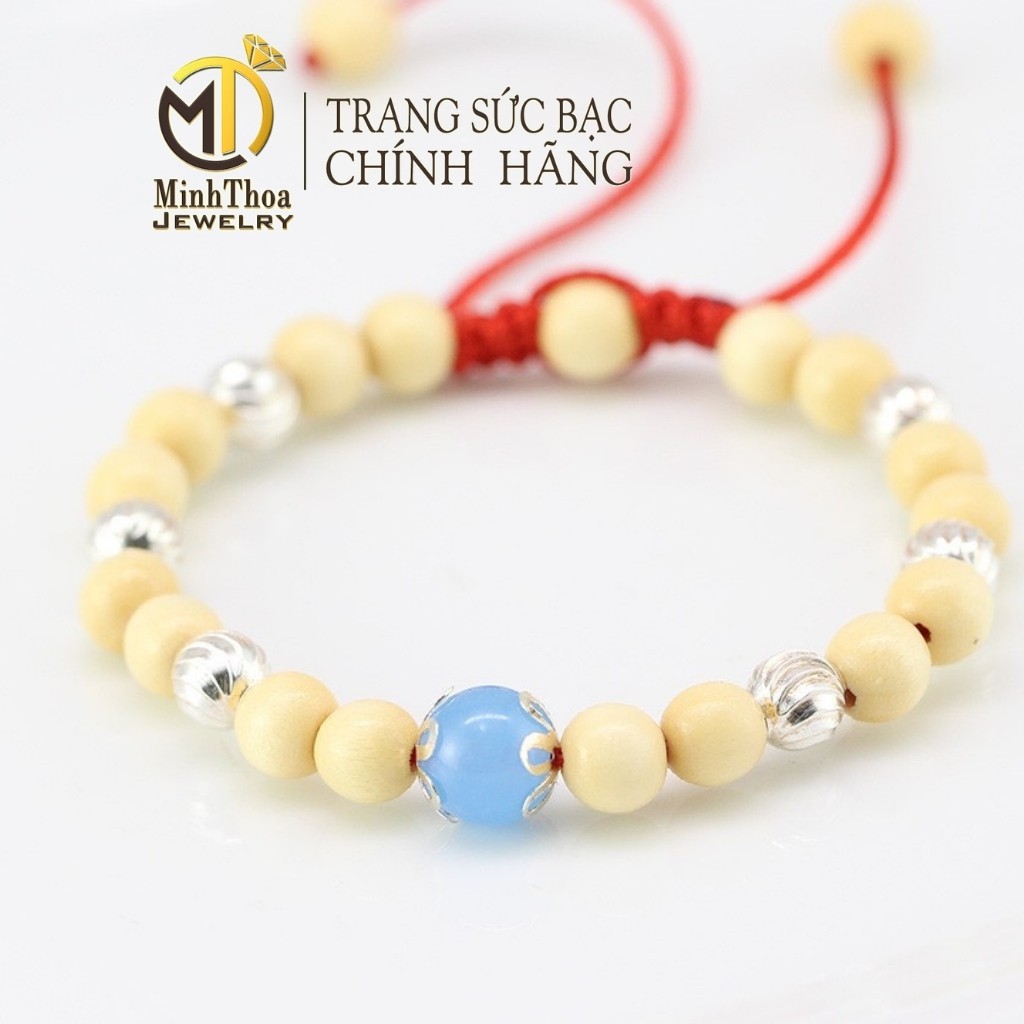 Vòng dâu tằm bi bạc cho bé, vòng dâu cho trẻ sơ sinh, bé gái, trai Minh Thoa JEWELRY