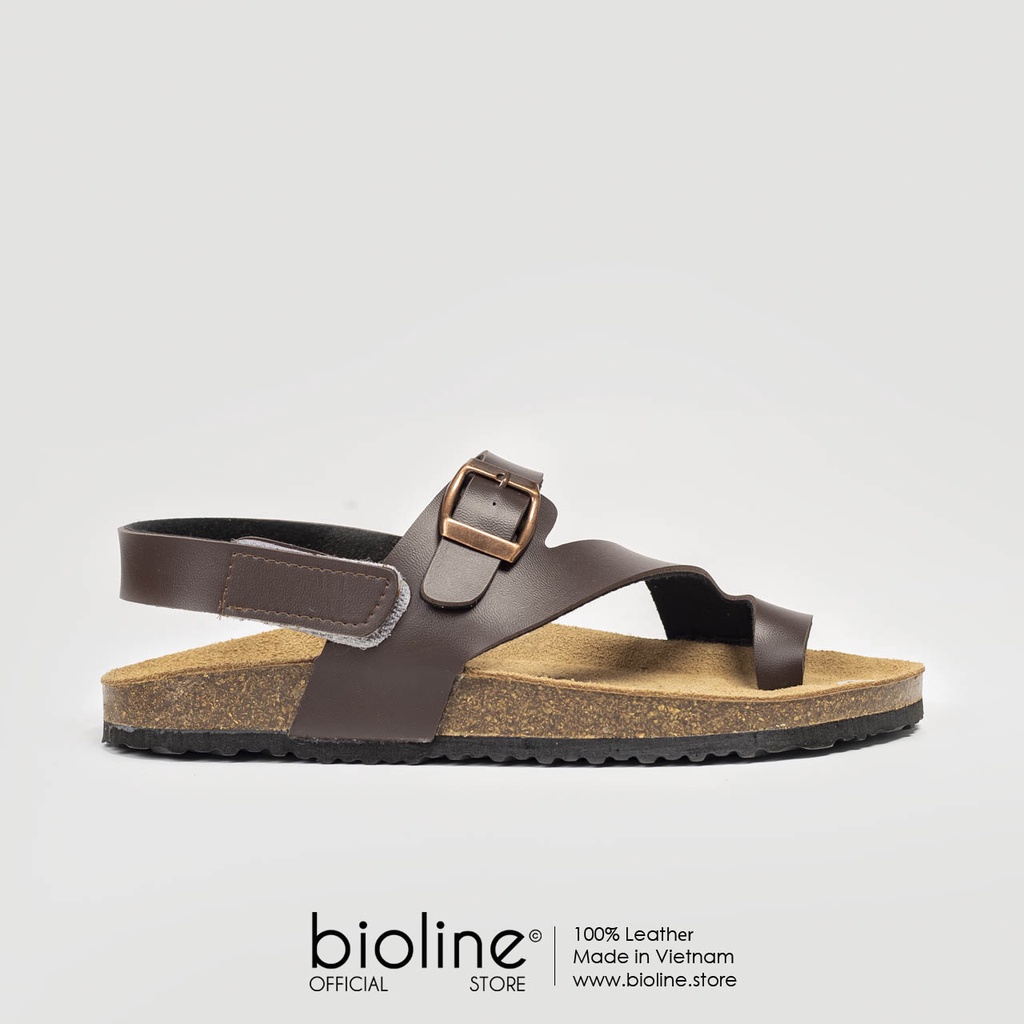 PU20-Dép sandal đế trấu BIRKEN xỏ ngón Unisex, xăng đan học sinh đi học chính hãng BIOLINE