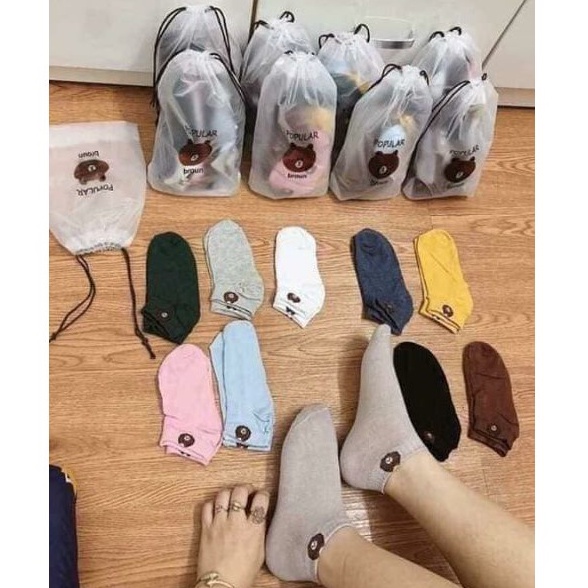 [L2M] VỚ NỮ cổ ngắn hình GẤU siêu dễ thương
