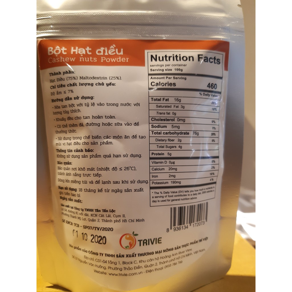 Bột Hạt Điều Trivie