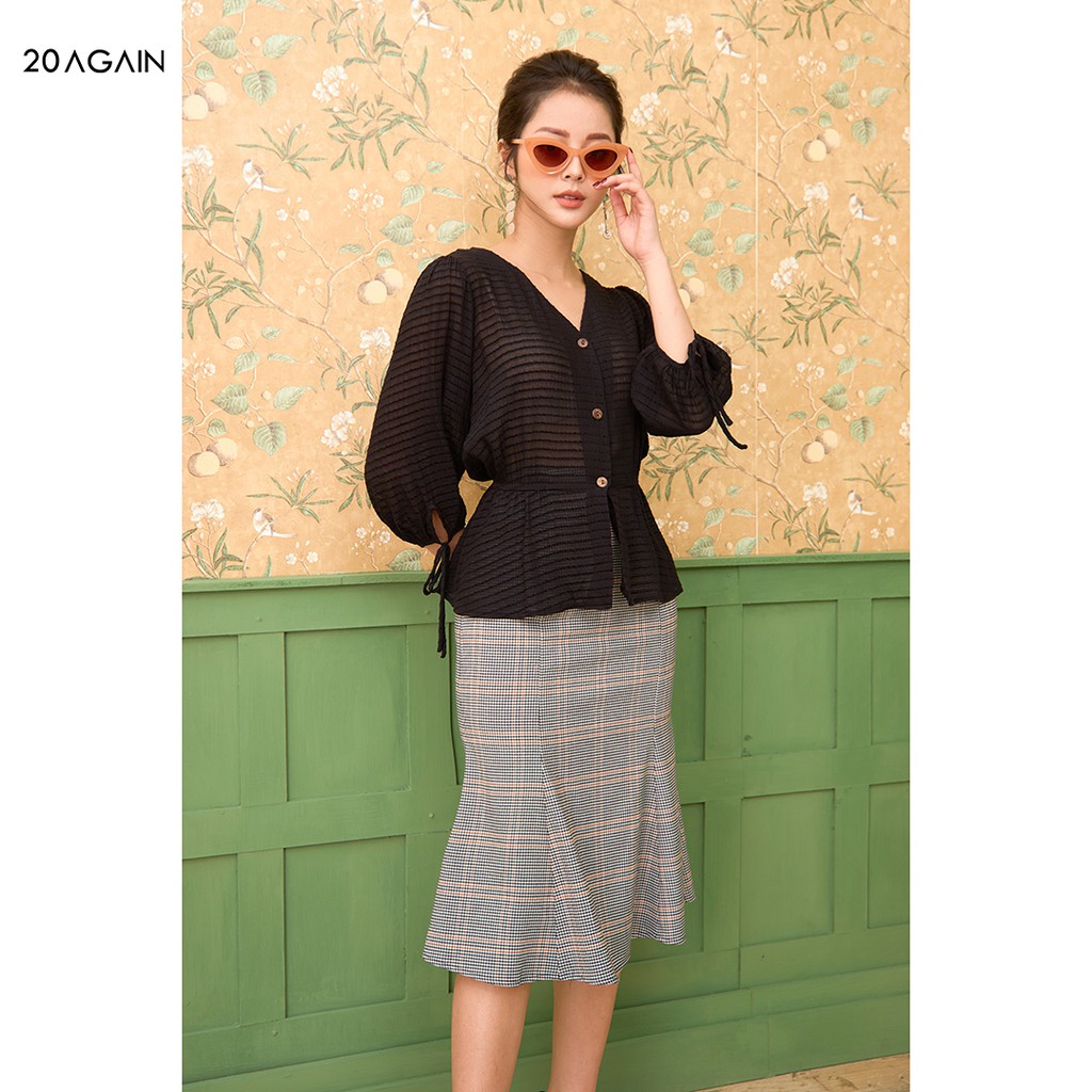 Chân váy công sở dài dáng ôm đuôi cá 20AGAIN JDA1585 tôn vòng 3 và che khuyết điểm | BigBuy360 - bigbuy360.vn