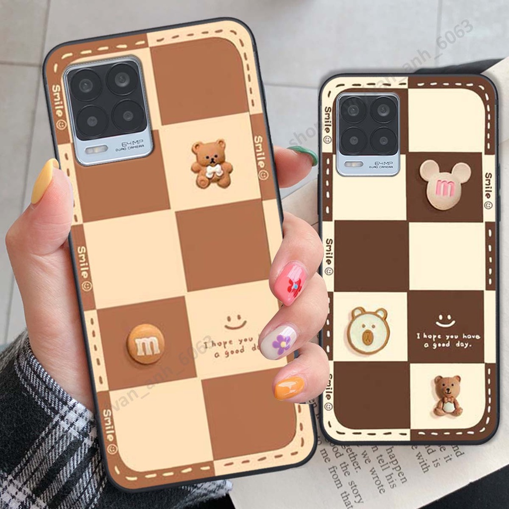 Ốp lưng Realme 8 hình gấu, kẹo dễ thương cute