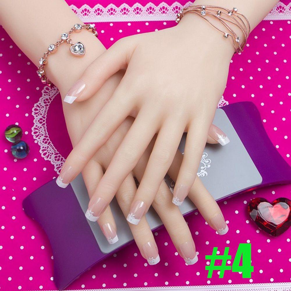 Set 24 Móng Tay Giả Acrylic Thời Trang Kiểu Pháp