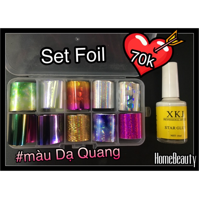 Set FOIL Dạ Quang + Keo Dán Phôi