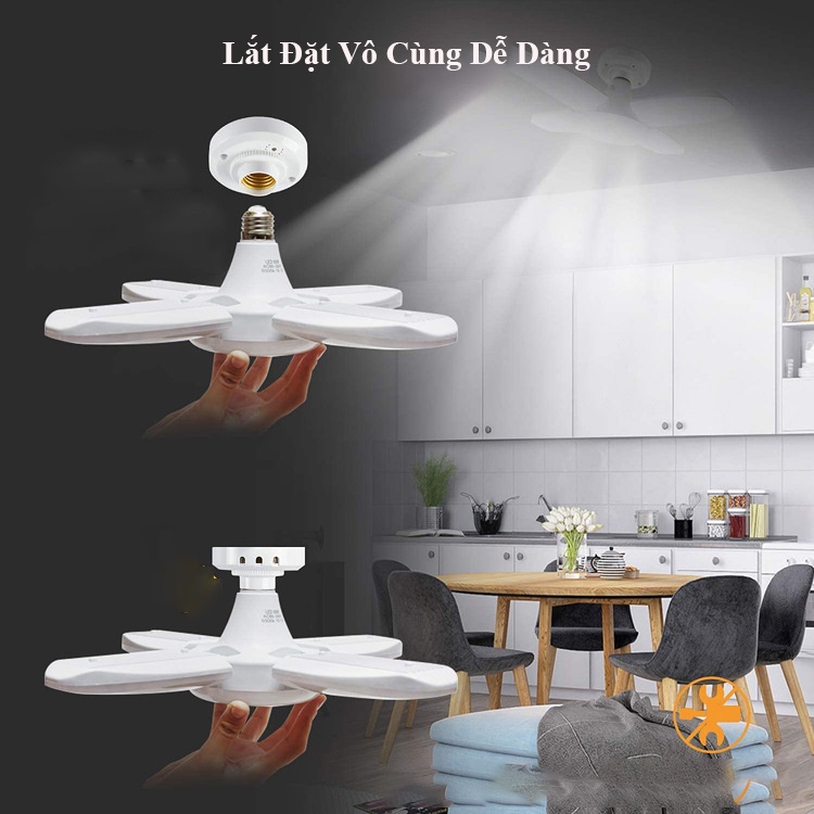 Bóng Đèn LED Hình Cánh Quạt KUNBE, Nhiều Công Suất 30W/45W/60W/75W Siêu Sáng, Tiết Kiệm Điện