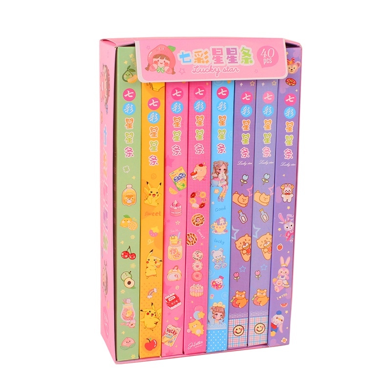 Tệp 40 tờ giấy gấp Origami gấp ngôi sao (10 màu)