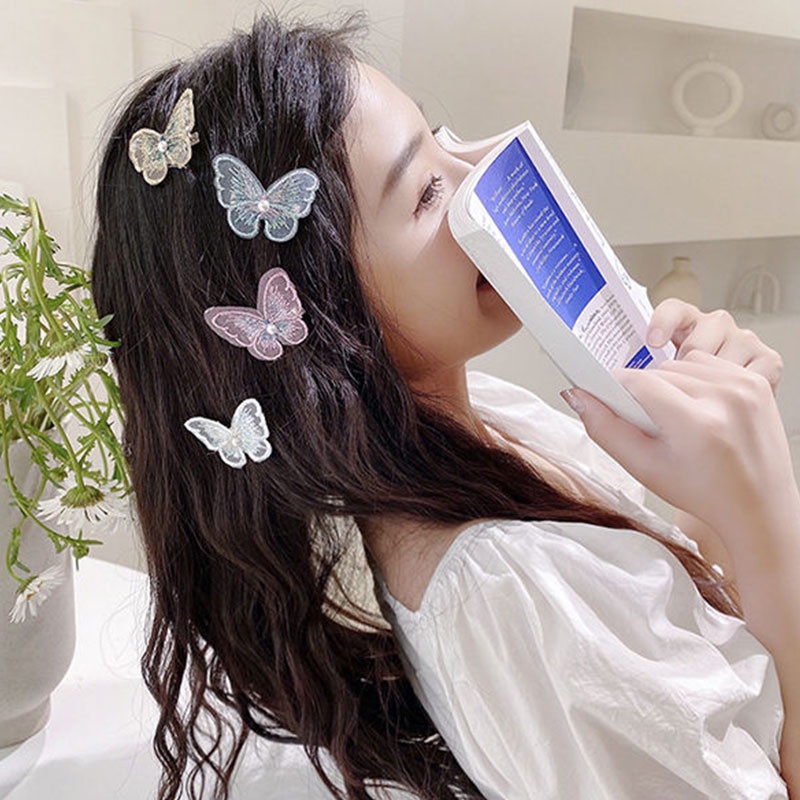 Kẹp tóc thêu họa tiết phong cách Hàn Quốc cổ điển dễ vệ sinh cho nữ