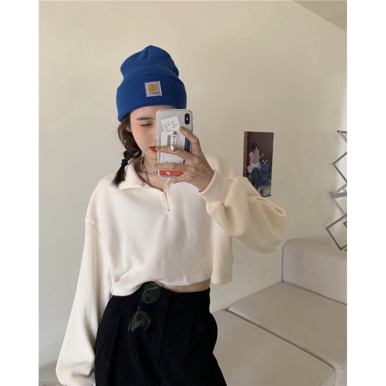 Sale 68% Áo len tay dài cổ polo dáng rộng dành cho nữ, Haze blue, Giá gốc 291000đ - 9K25