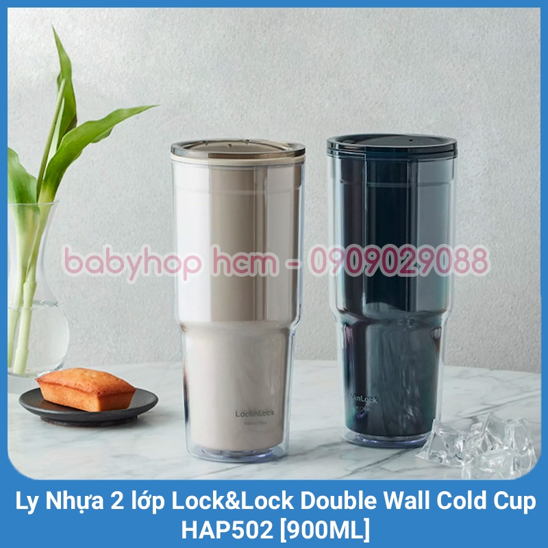 Ly nhựa 2 lớp Lock&Lock double wall cold cup 900ml HAP502