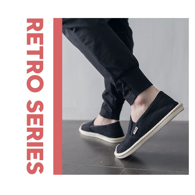 Slip on nam 2019 - Giày lười vải nam cao cấp - 3 màu đen, xám và be - Mã SP 2917