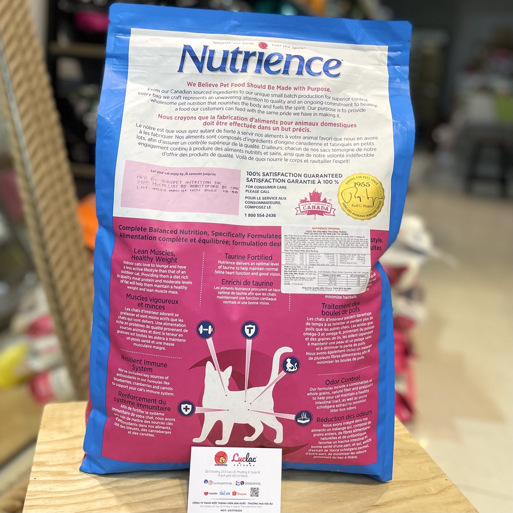 Hạt Nutrience Original cho Mèo trưởng thành - Túi 5kg chính hãng