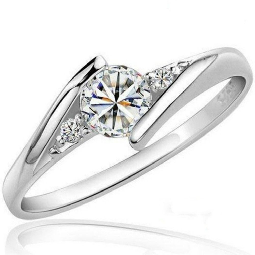 Nhẫn đính đá nhân tạo cổ điển thời trang dành cho nữ nhiêu cỡ tùy chọn